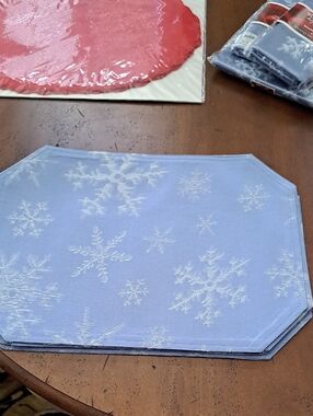 Snowflake Jacquard Placemat - Light Blue
